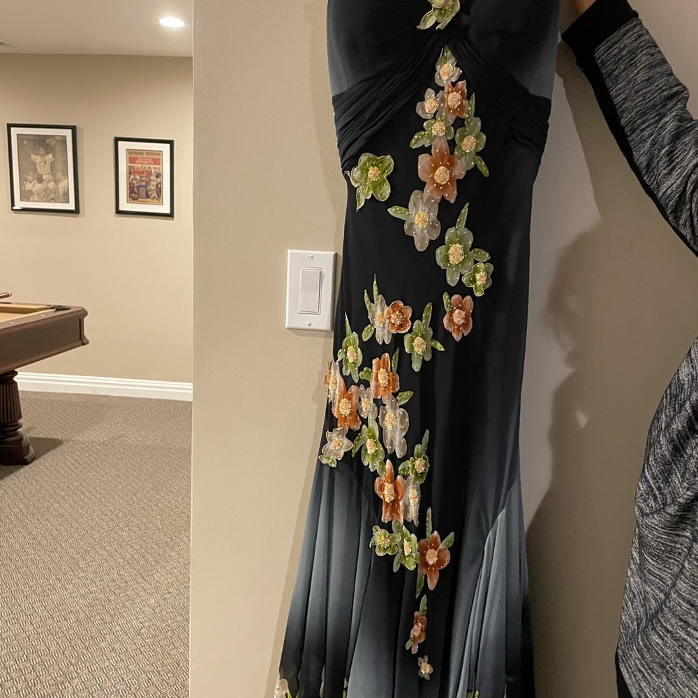 Unique ombré gown with beaded flowers